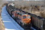 Loaded coal train rolls south into the yard